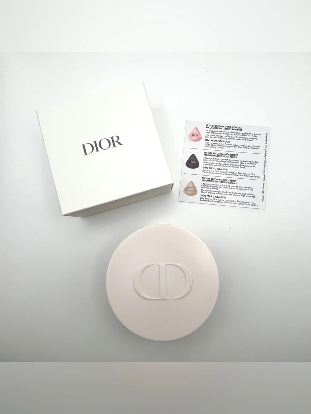 Dior Forever Mini Puffs Set 3pc Puffs For Fluids, Creams , Powders + Travel Case